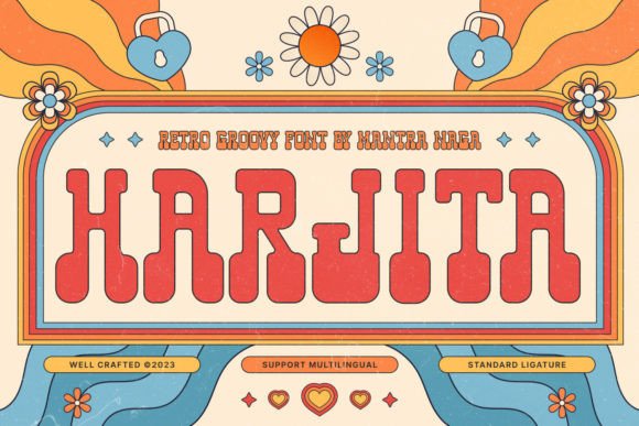 Harjita: A Retro Groovy Display Font for Modern Editorial Design