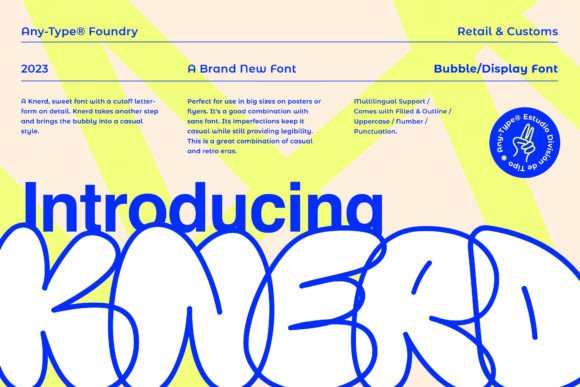 Knerd: The Chunky Display Font for Handmade Labels and Signs